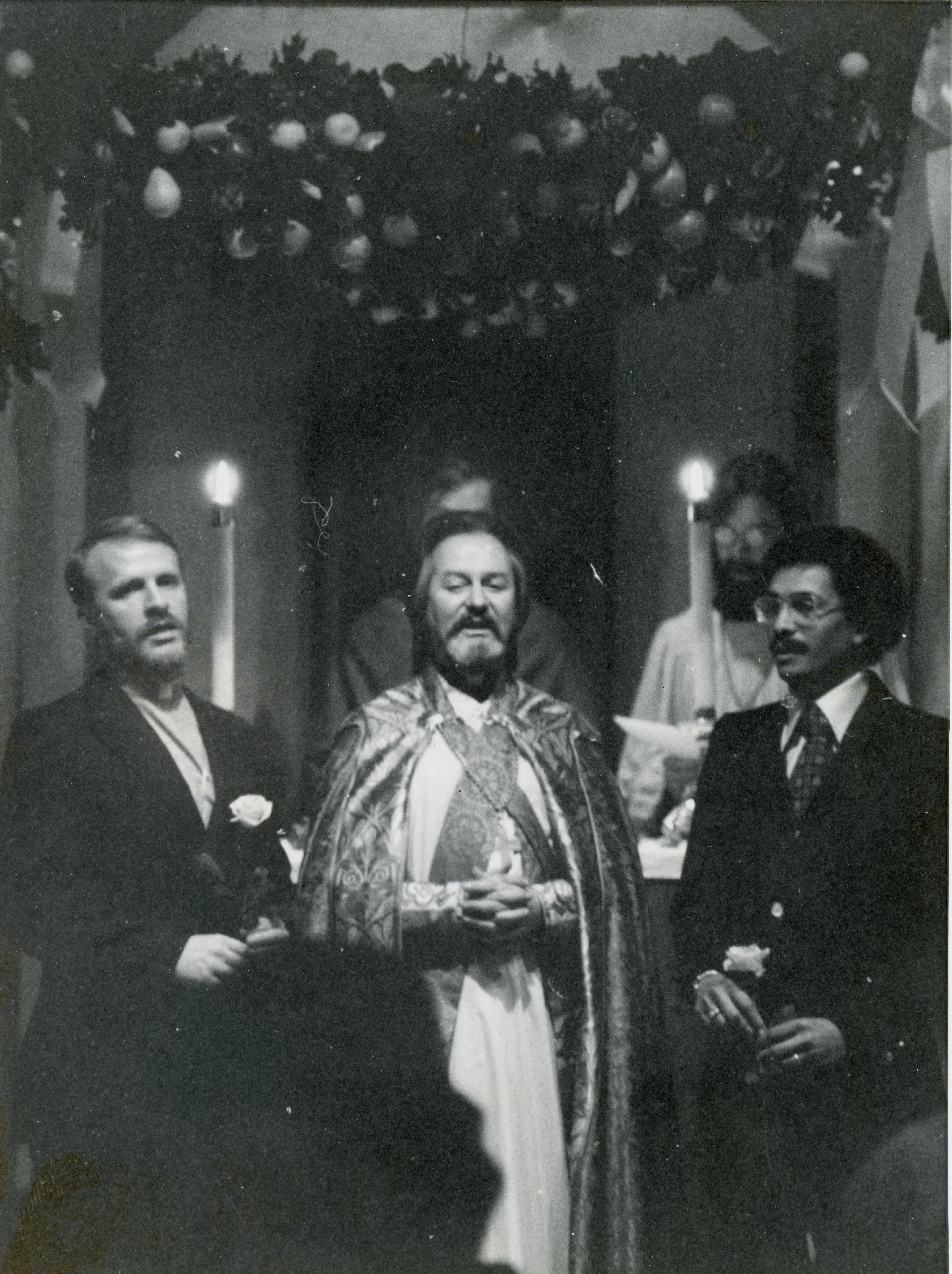 Fr. John Darcy Noble officiates the Holy Union of John C. Fout and Israel at the Church of the Beloved Disciple, 348 West 14th Street, New York City. By the mid-1970s, the Church's Holy Union liturgy had become a well-established sacramental rite through which same-sex couples celebrated their love for one another.